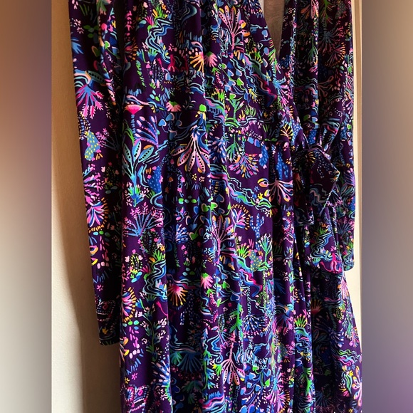 Rilla Long Sleeve Wrap Romper Lilly Pulitzer - Picture 5 of 6